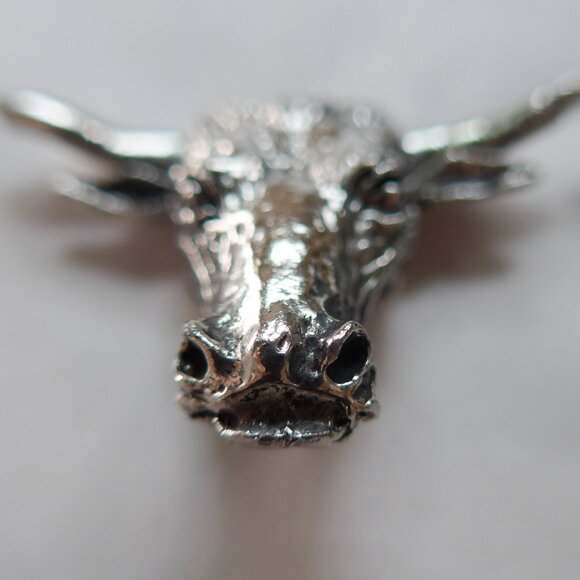 Set of two longhorn bull silver tone bolos - Picture 5 of 10